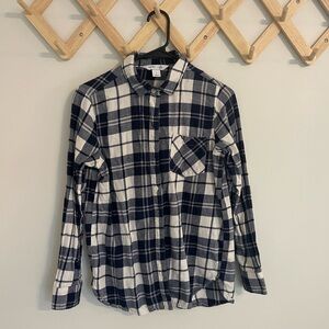 Old Navy Navy and White Checkered Button-Down Shirt